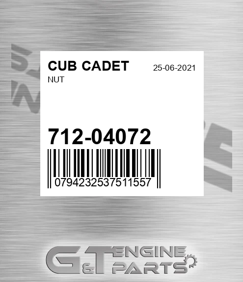 712-04072 Nut for CUB CADET