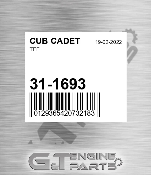31-1693 Tee for CUB CADET
