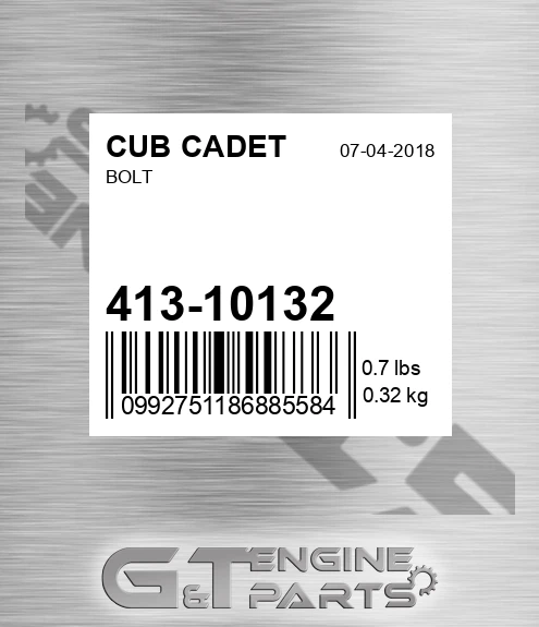 413-10132 Bolt for CUB CADET