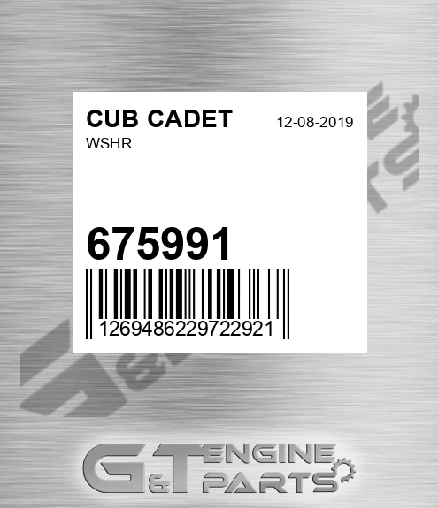 675991 Wshr for CUB CADET