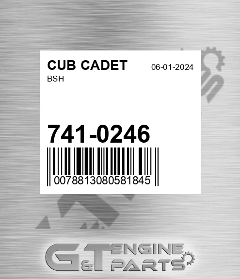 741-0246 Bsh for CUB CADET