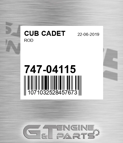 747-04115 Rod for CUB CADET