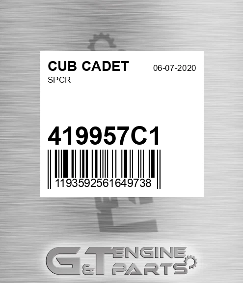 419957C1 Spcr for CUB CADET