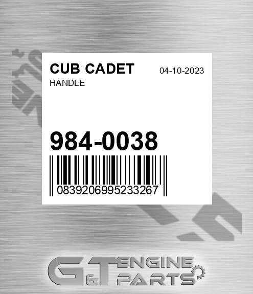 984-0038 Handle for CUB CADET