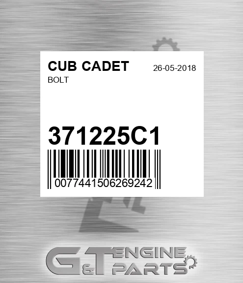 371225C1 Bolt for CUB CADET