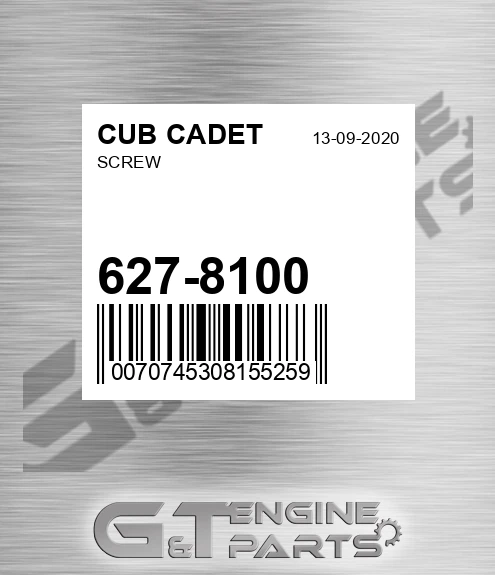 627-8100 Screw for CUB CADET