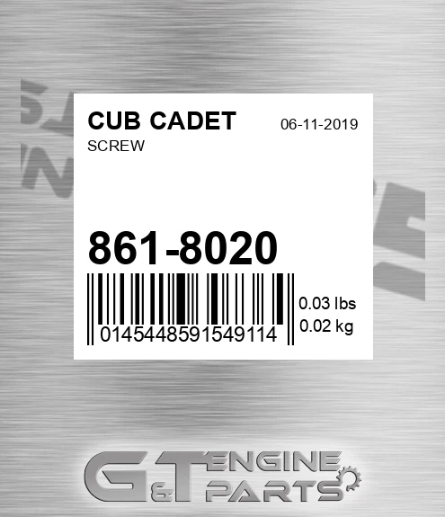 861-8020 Screw