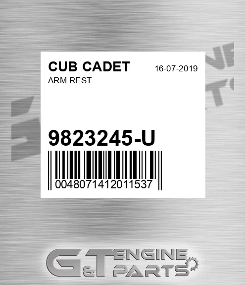 9823245-U Arm Rest for CUB CADET