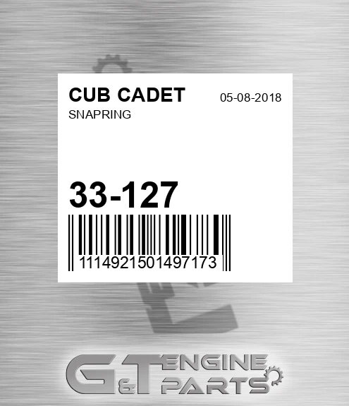 33-127 Snapring for CUB CADET