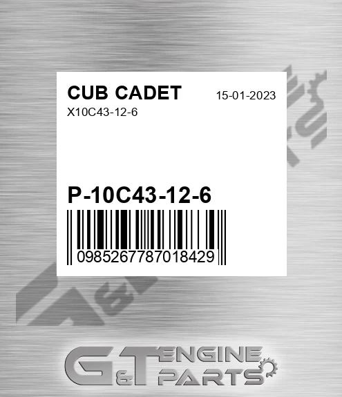 P-10C43-12-6 X10c43-12-6 for CUB CADET