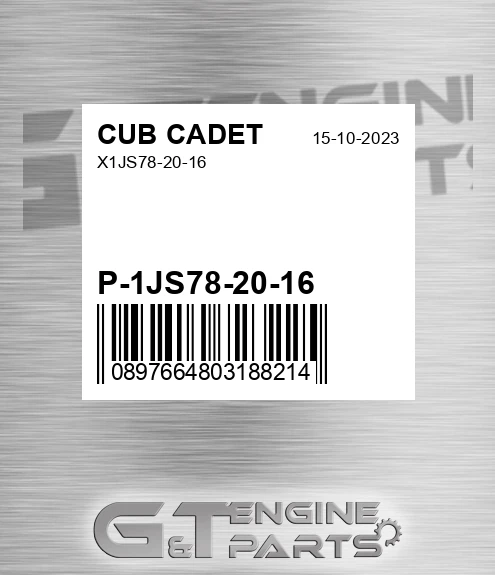 P-1JS78-20-16 X1js78-20-16 for CUB CADET