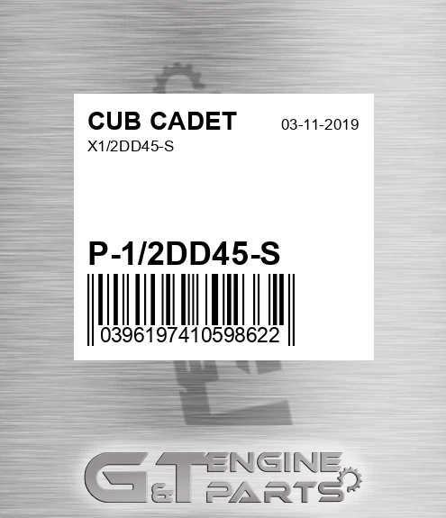 P-1/2DD45-S X1/2dd45-s for CUB CADET
