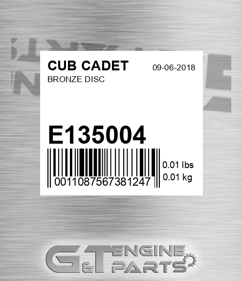 E135004 CUB CADET Bronze Disc