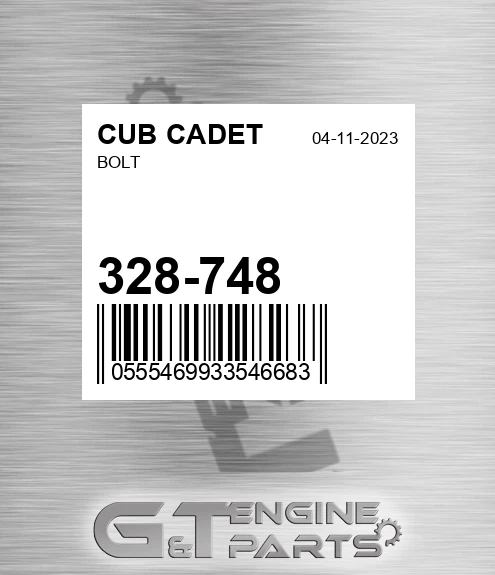 328-748 Bolt for CUB CADET