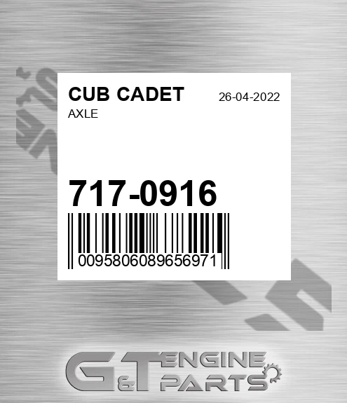 717-0916 Axle