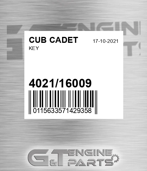 4021/16009 Key for CUB CADET
