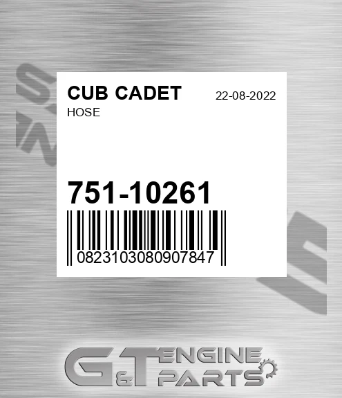 751-10261 Hose for CUB CADET