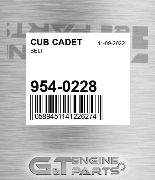 954-0228 Belt for CUB CADET