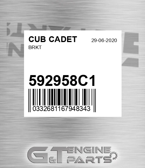 592958C1 Brkt for CUB CADET
