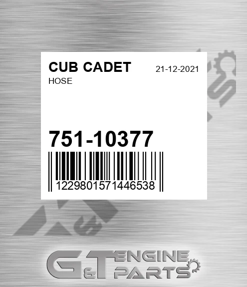 751-10377 Hose for CUB CADET