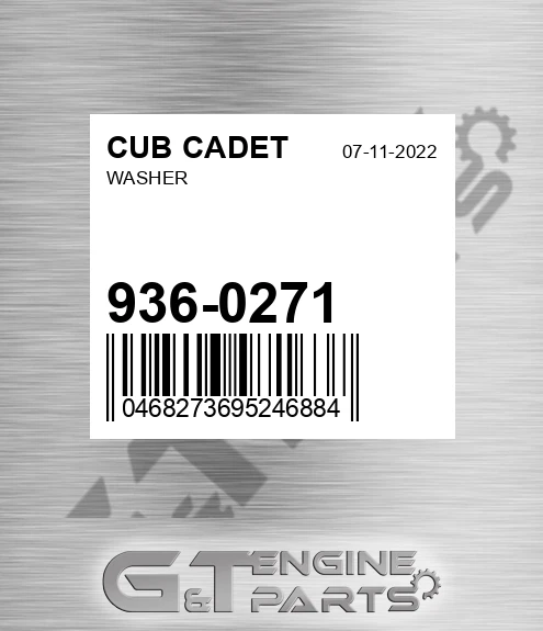 936-0271 Washer for CUB CADET