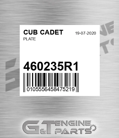 460235R1 Plate for CUB CADET