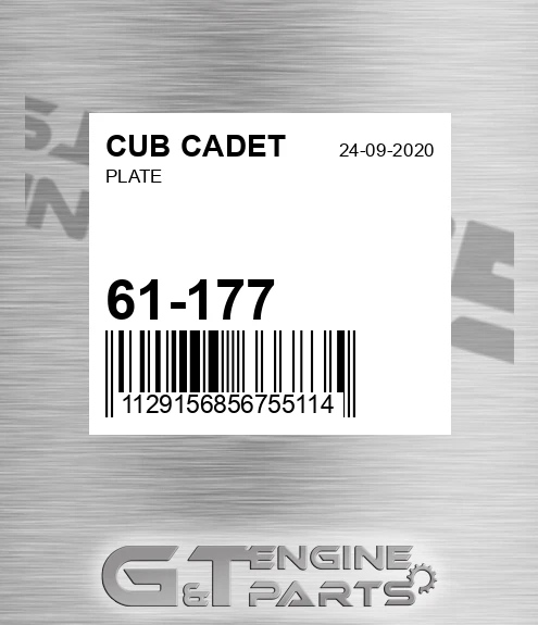 61-177 Plate for CUB CADET
