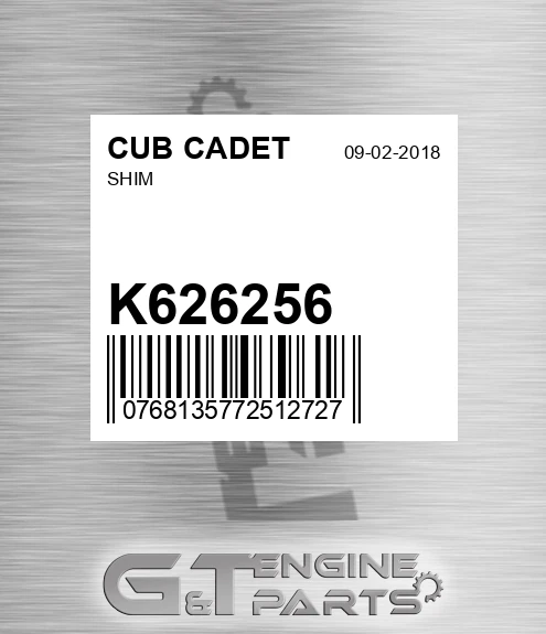 K626256 Shim for CUB CADET