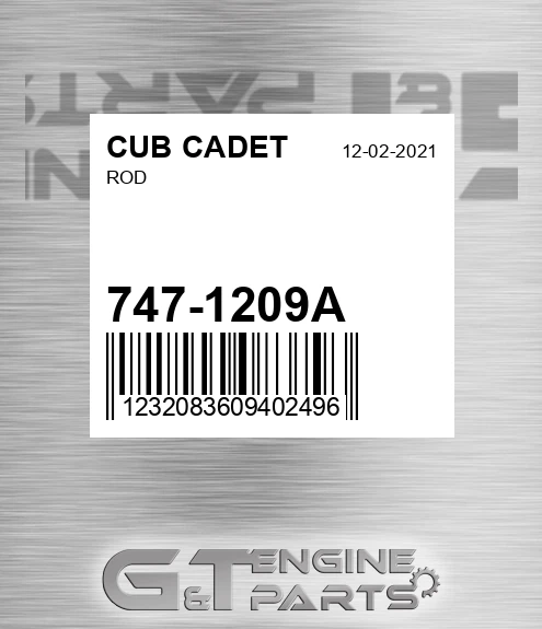 747-1209A Rod for CUB CADET
