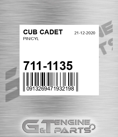 711-1135 Pin/cyl for CUB CADET