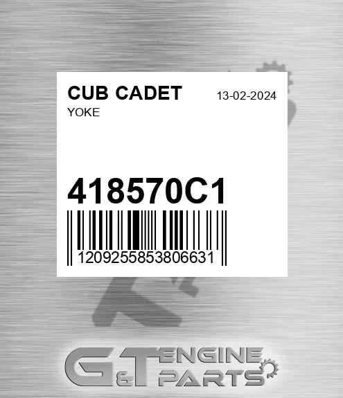 418570C1 Yoke for CUB CADET