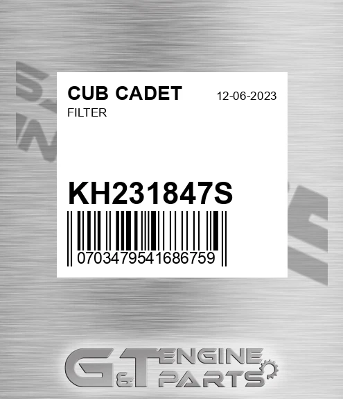 KH231847S Filter for CUB CADET
