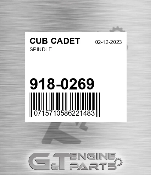 918-0269 Spindle for CUB CADET