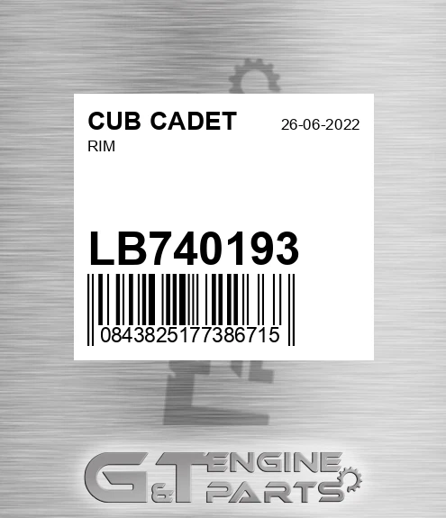 LB740193 CUB CADET Rim