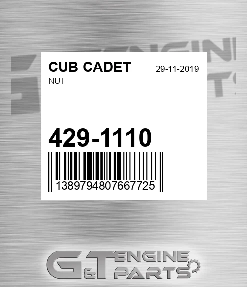 429-1110 Nut for CUB CADET