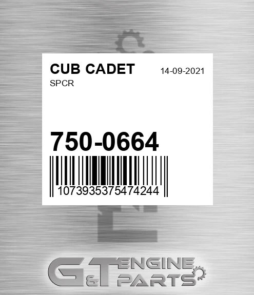 750-0664 Spcr for CUB CADET