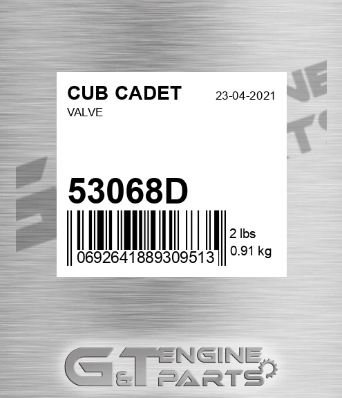 53068D Valve for CUB CADET