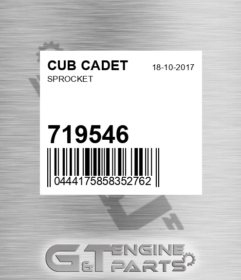 719546 Sprocket for CUB CADET