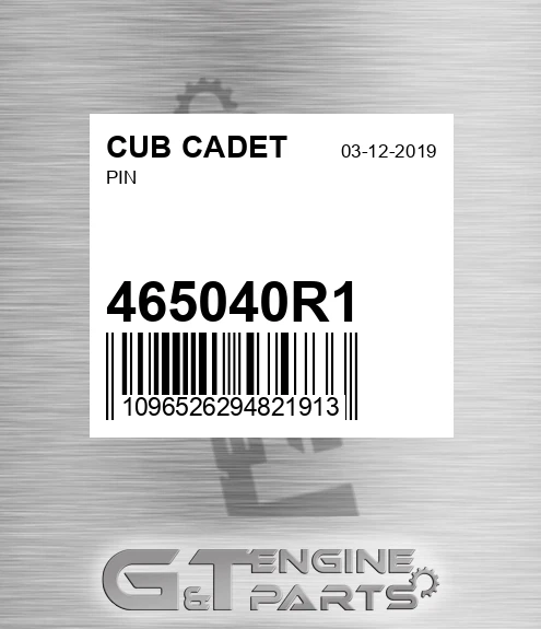 465040R1 Pin for CUB CADET