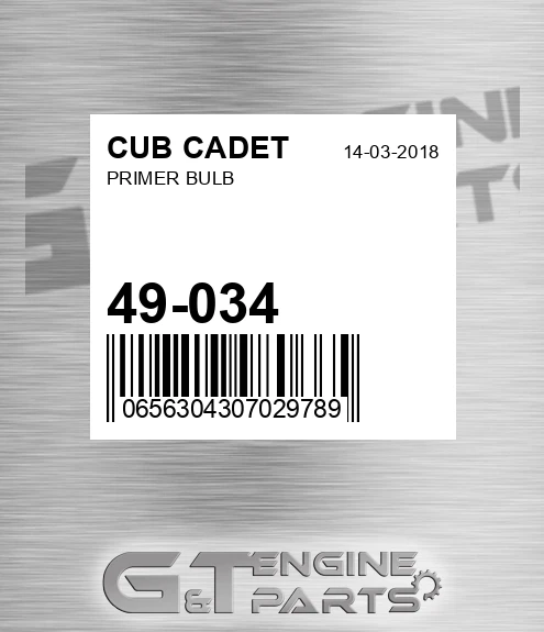 49-034 Primer Bulb for CUB CADET