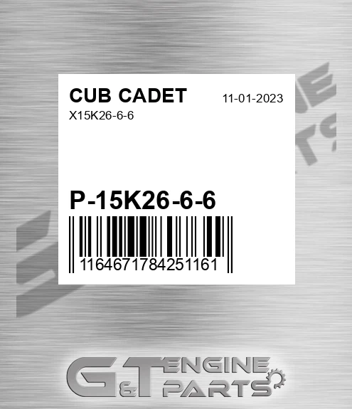P-15K26-6-6 X15k26-6-6 for CUB CADET
