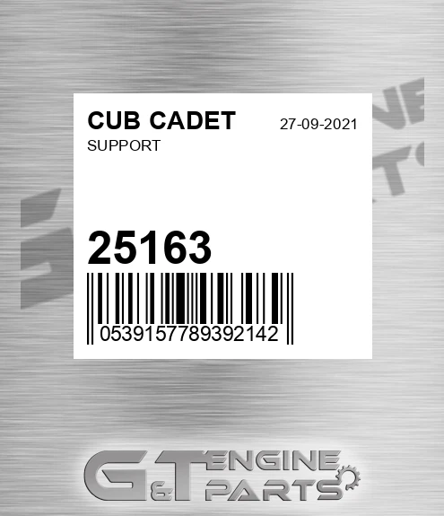 25163 Support for CUB CADET