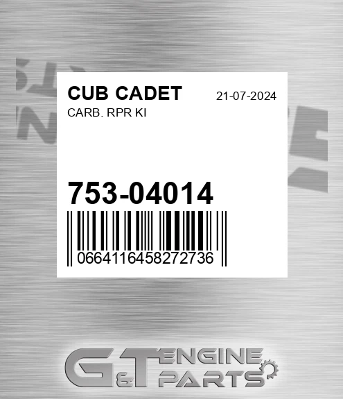 753-04014 Carb. Rpr Ki for CUB CADET