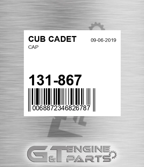 131-867 Cap for CUB CADET