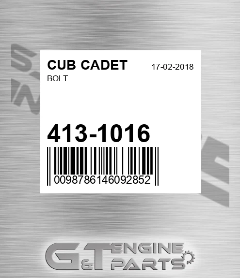 413-1016 Bolt