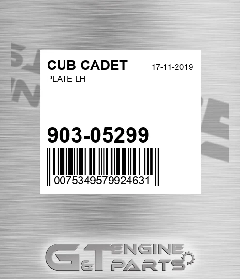 903-05299 Plate Lh for CUB CADET