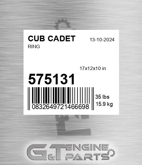 575131 Ring for CUB CADET