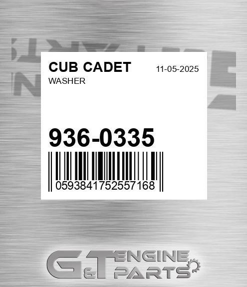 936-0335 Washer for CUB CADET