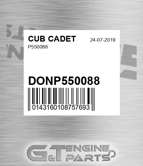 DONP550088 P550088 for CUB CADET