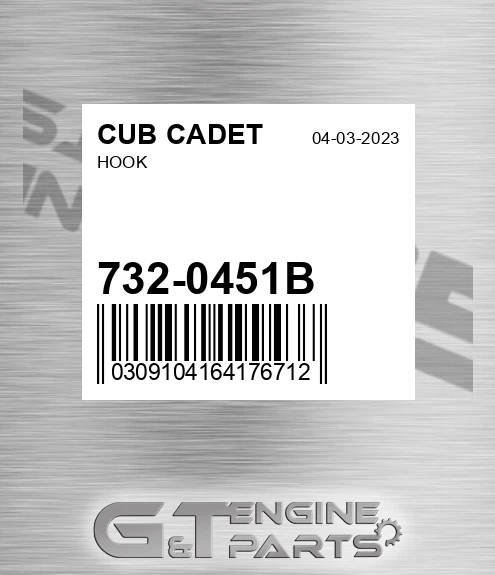 732-0451B Hook for CUB CADET